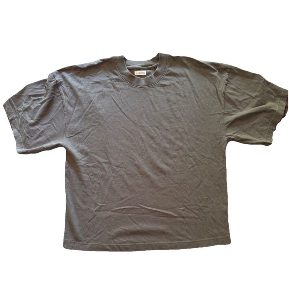 Willy Chavarria Oversized T Shirt S Gray Crew Neck Long Sleeve 100% Cotton